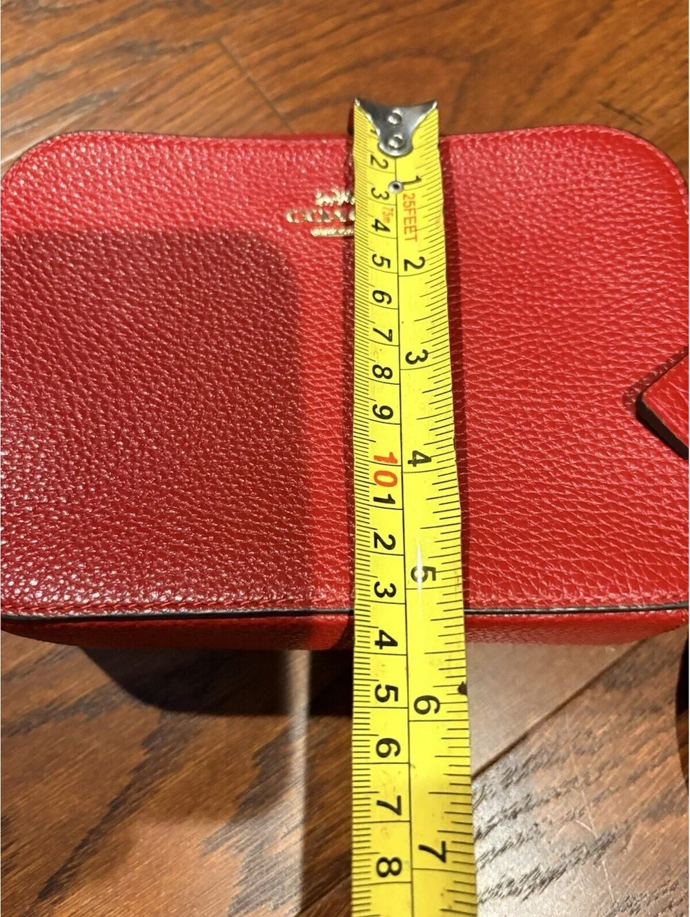 Coach RED Pebbled Leather Mini Camera Crossbody Bag